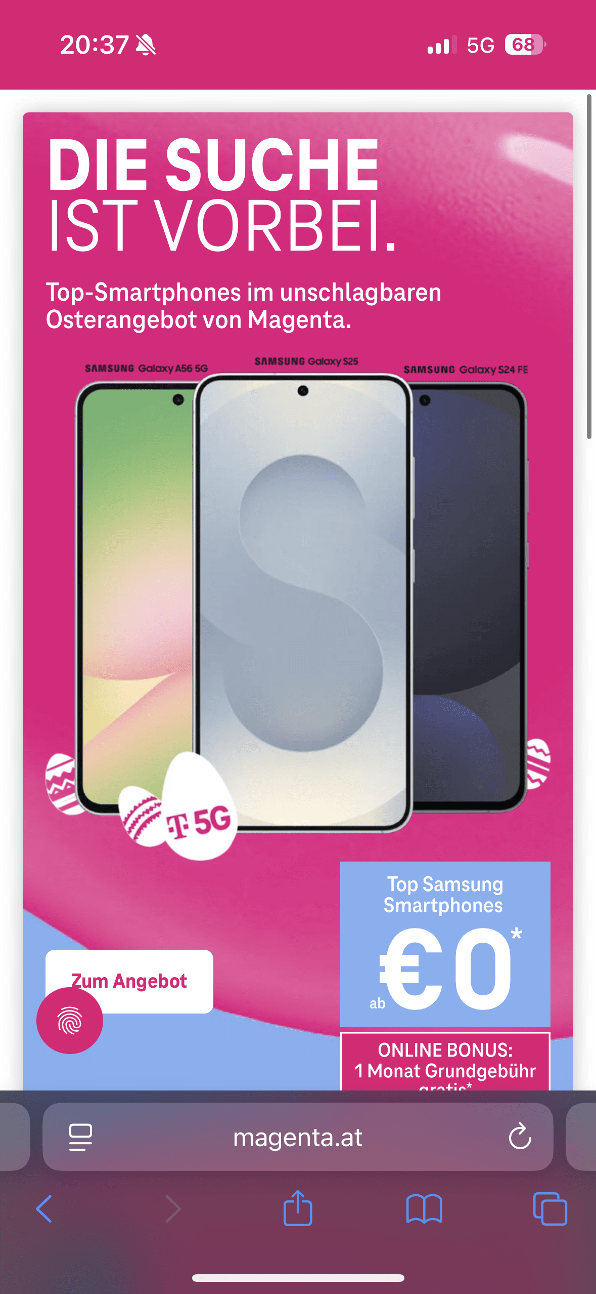 Magenta-Webseite (Mobil) | LTE-Forum Österreich
