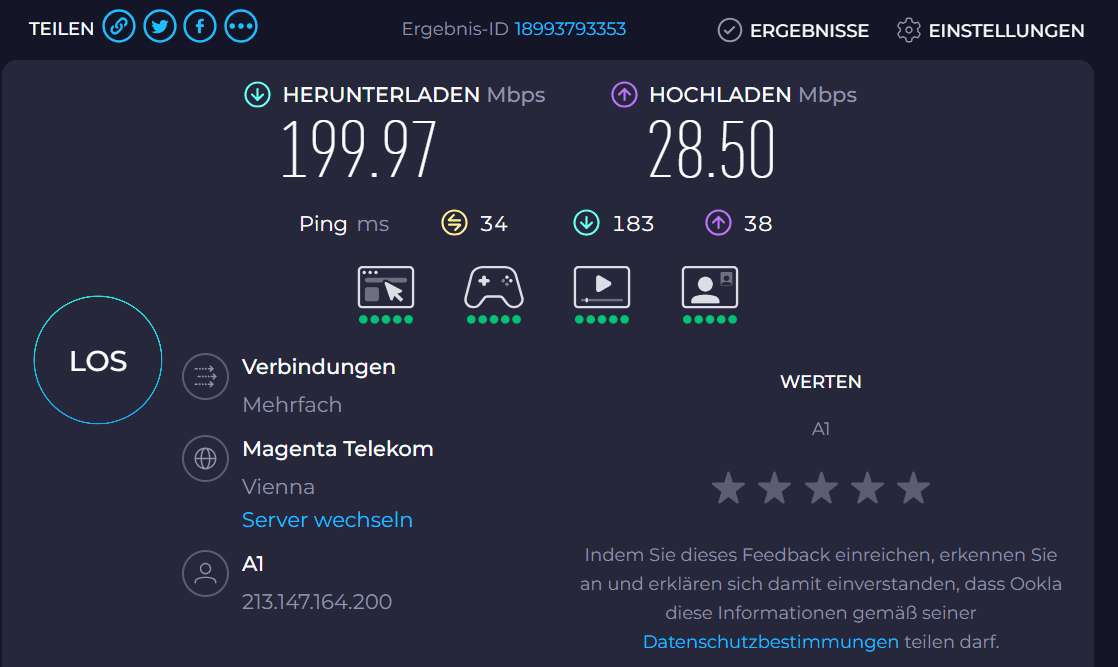 Speedtest für yesss! (83) | LTE-Forum Österreich