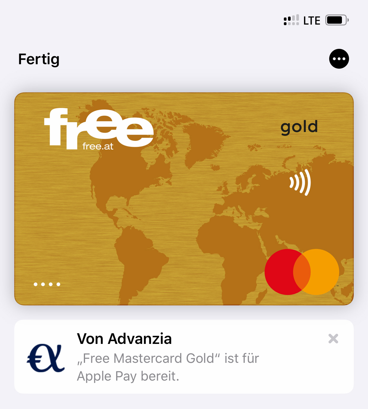 Kostenlose free.at Mastercard Gold mit Apple Pay - Bank & Pay | LTE ...