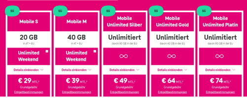 Neuer Magenta Mobile Unlimited Silber Tarif | LTE-Forum Österreich